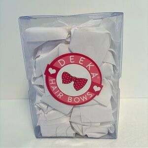 Deeka 6" Grosgrain Ribbon Hair Bow 12 Pieces White New in Box